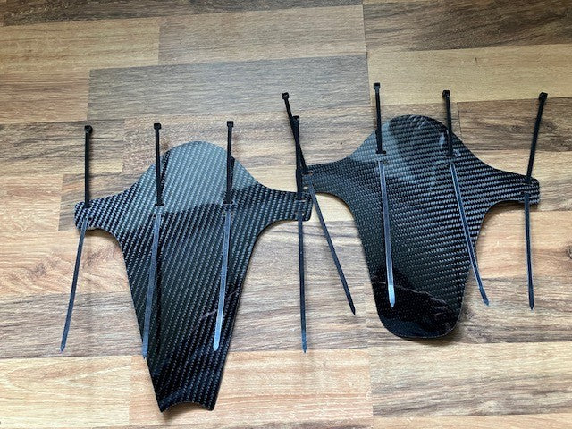 Mountain Bike Mudguards Carbon Fibre Pair Front and Rear New Easy Fit