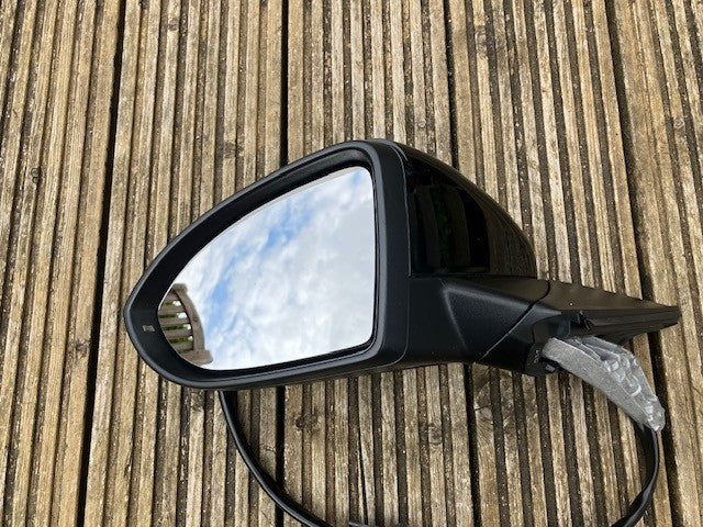 VW Golf MK7 2012-2020 Door Wing Mirror Electric New Black Passenger Side L/H N/S